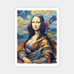 Mona Lisa in the style of Van Gogh Magnet