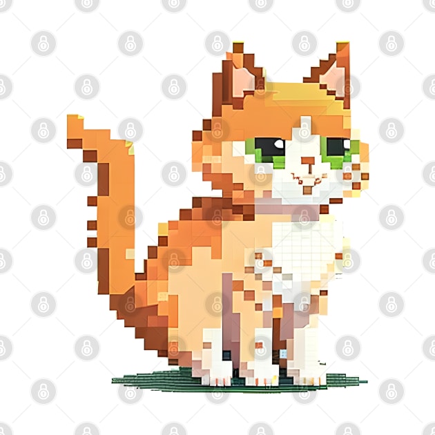 Happy Cat Pixel - Cat Lover by Ray E Scruggs