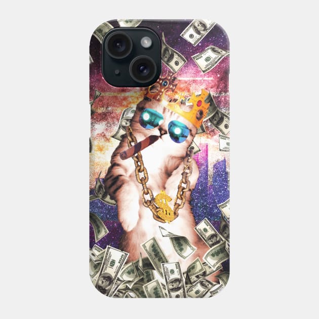 Bling Money Cat Thug Phone Case by Random Galaxy