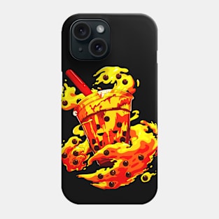 Angry Boba Tea Monster - Lava Phone Case