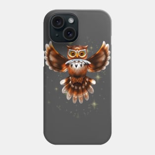 Surreal Owl Metallic Flying on the Night 3d Phone Case