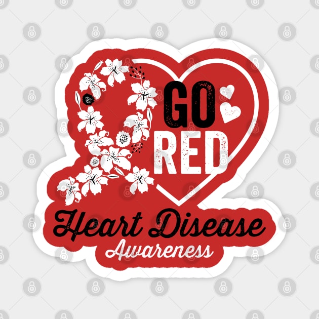 Go Red Heart Disease Awareness Magnet by DetourShirts