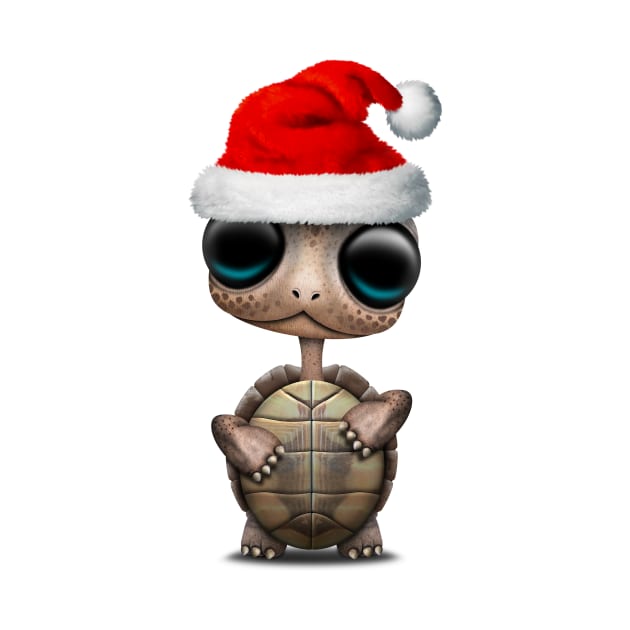 Christmas Turtle Wearing a Santa Hat by jeffbartels