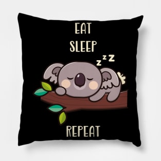 Cute Koala Eat Sleep Repeat Funny Animals Pillow