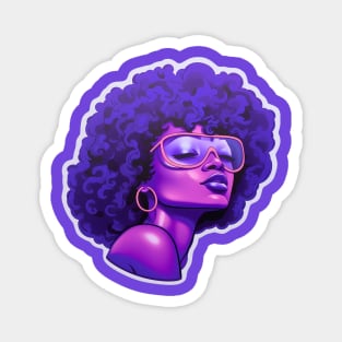 Purple Power: Afro Pride and Style Magnet