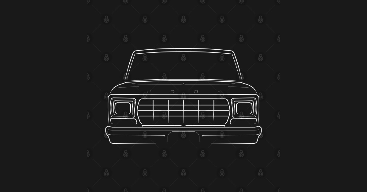 front/profile - 1979 Ford Bronco - stencil, white - Ford Bronco - T