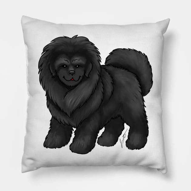 Dog - Tibetan Mastiff - Black Pillow by Jen's Dogs Custom Gifts and Designs