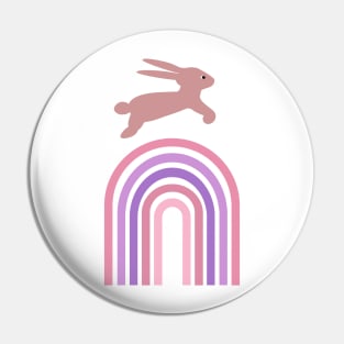 Bunny Over Rainbow Pin