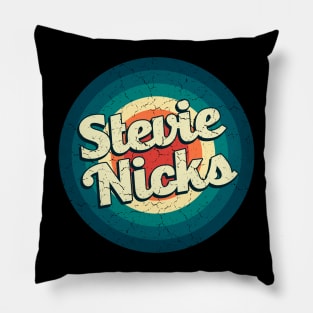 Graphic Stevie Name Retro Vintage Circle Pillow