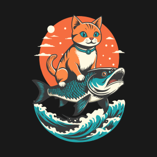 Kitten Riding a Fish T-Shirt