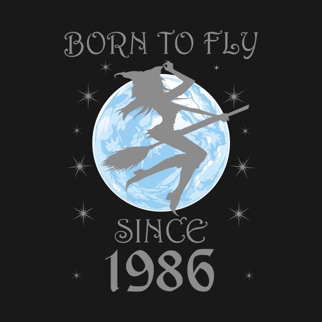 BORN TO FLY SINCE 1952 WITCHCRAFT T-SHIRT | WICCA BIRTHDAY WITCH GIFT by Chameleon Living