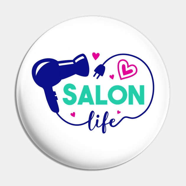 Cute Salon Life Hair Stylist Hairdresser Art Pin by SLAG_Creative