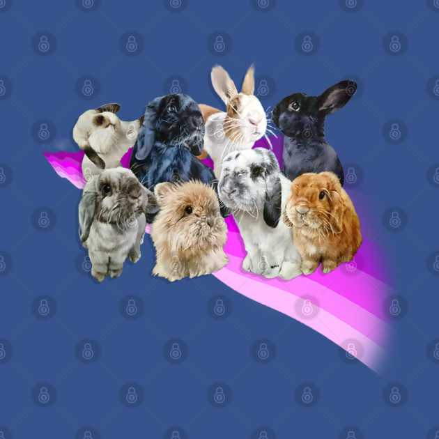 Super cute fluffle of bunnies of all breeds! - Bunnies - T-Shirt