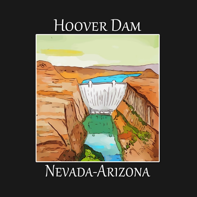 Hoover Dam on the colorado river in Las Vegas Nevada.  Also on the border of Arizona by WelshDesigns