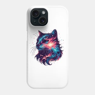 Cute cosmic blue cat in stars Phone Case