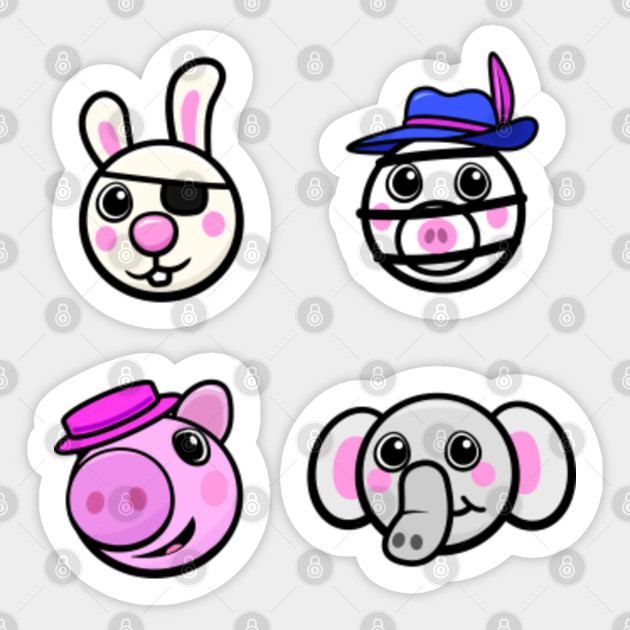 Piggy Friends Cute Game Characters Roblox Piggy Sticker Teepublic Uk - roblox awesome skins