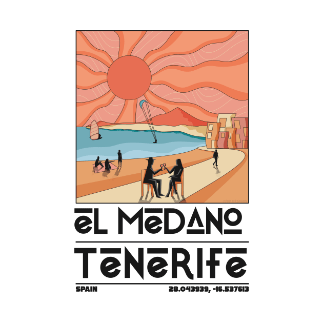 El Medano Tenerife Retro Travel by JDP Designs