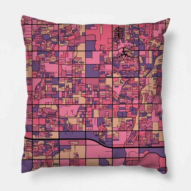 Chandler Map Pattern in Purple & Pink Pillow by PatternMaps