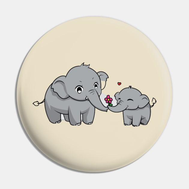 Mother And baby Elephant Pin by Graffix