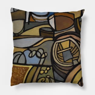 Abstract Dungeness Fishing Boats Pillow