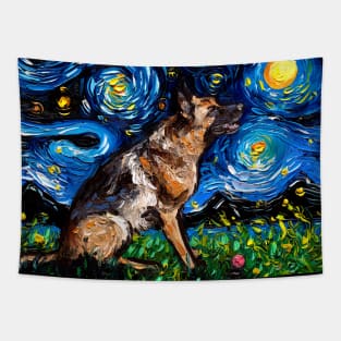 German Shepherd Night 3 Tapestry