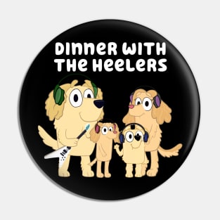 Dinner with the Heelers Classic Transparent Background Pin