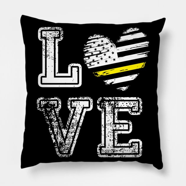 thin yellow line flag Pillow by Jandjprints