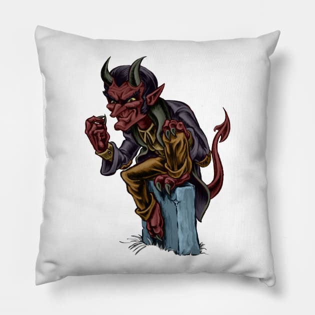 Gentleman Demon Pillow by majanation
