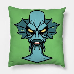 Fish Face - Aqua Demon Pillow