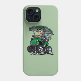 Funny Golf Cart Hotrod Golf Car Popping a Wheelie Cartoon Phone Case