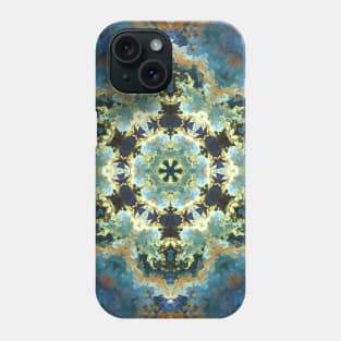 Psychedelic Kaleidoscope Blue Yellow and Brown Phone Case