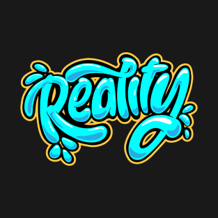 Reality Typography Blue T-Shirt