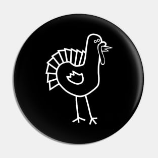 White Line Thanksgiving Turkey Pin