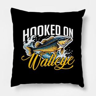 Walleye Fishing Hooked On Walleye Boating Lover Pillow