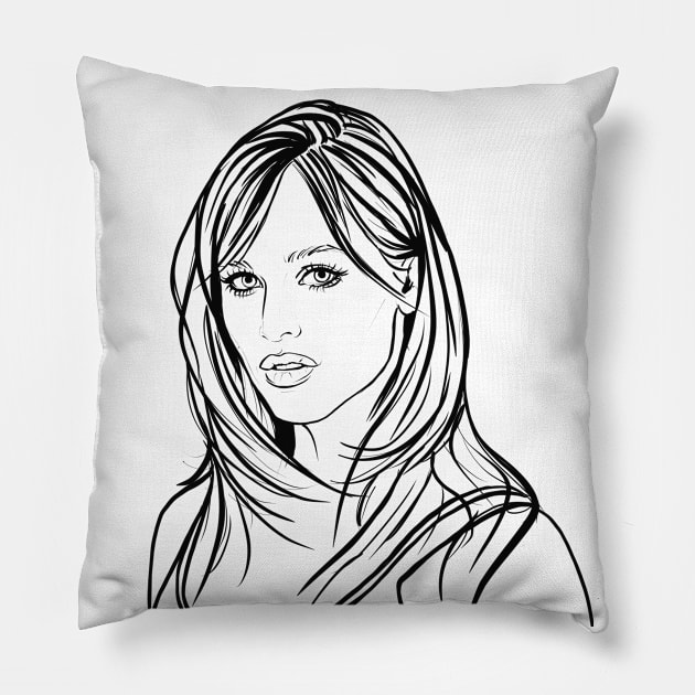 Jennifer Garner Pillow by Svetlana Pelin