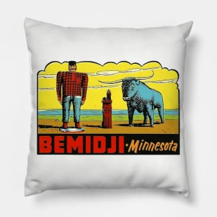 Bemidji Minnesota Vintage Pillow