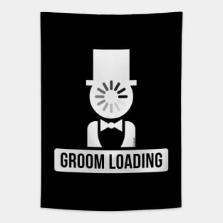 Groom Loading (Stag Night / Bachelor Party / White) Tapestry