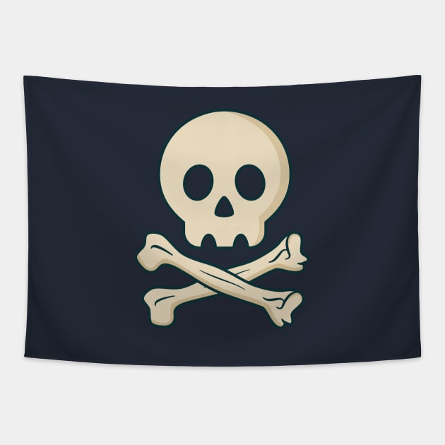 Cool Pirate Skull T-Shirt Tapestry by happinessinatee