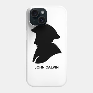 Silhouette of Christian reformer and theologian John Calvin Phone Case