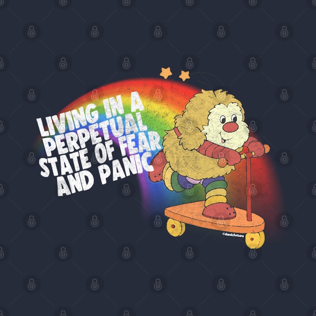 Living in a Perpetual State of Fear & Panic / Retro 80s Style Cartoon Nihilism Design by DankFutura