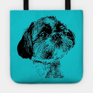 Shih Tzu pen and ink art Tote