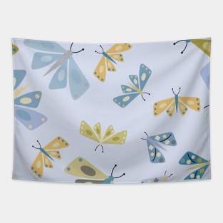 Moth Blue Pastel Colors Tapestry