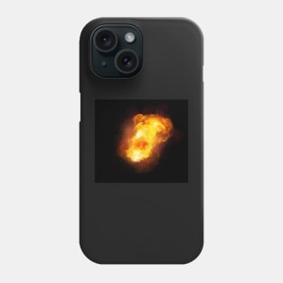 Fiery bomb explosion, orange color with sparks and smoke Phone Case