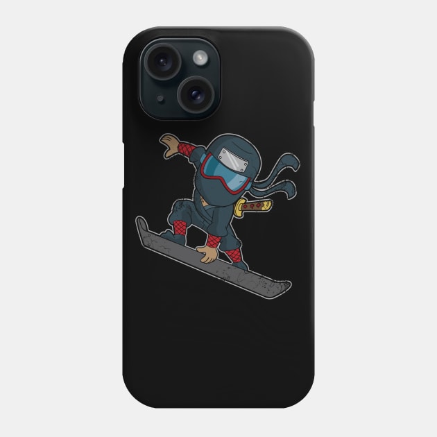 Ninja Snowboard Snowboarder Snowboarding Winter Sports Phone Case by E