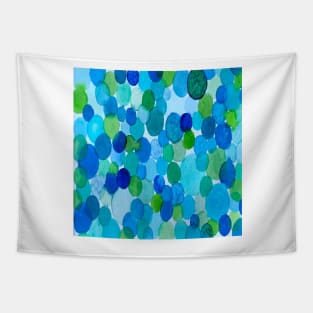 Aqua and Turquoise Watercolor Bubbles Tapestry