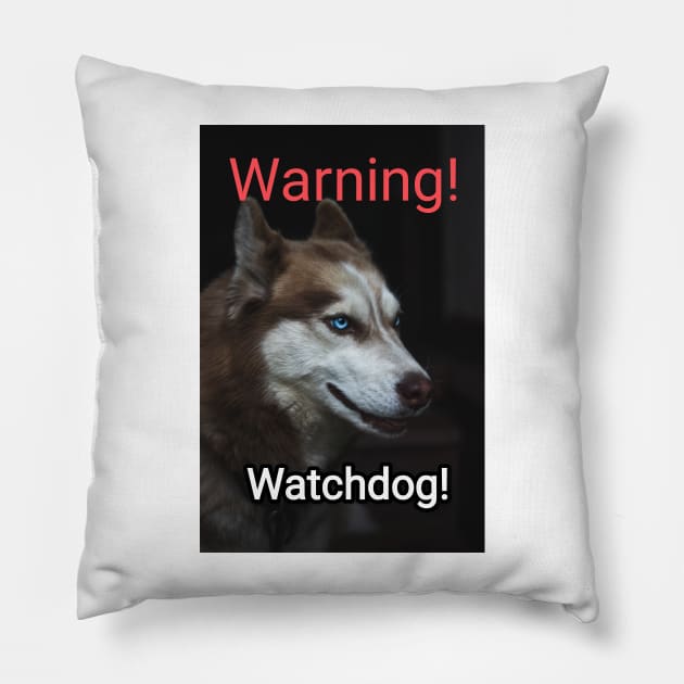 Husky  guard dog Pillow by djil13