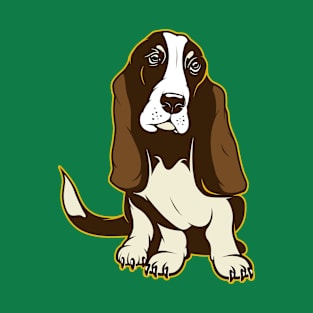 Beautiful Basset Hound Art T-Shirt