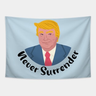 Trump Mugshot Never Surrender Tapestry