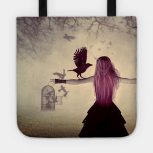 Woman with a crow Tote