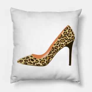 Leopard Print High Heel Shoe Pillow